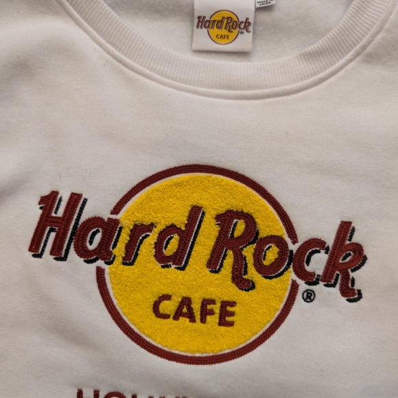 Hard Rock Cafe White Sweatshirt with Red Accents - Picture 3 of 3